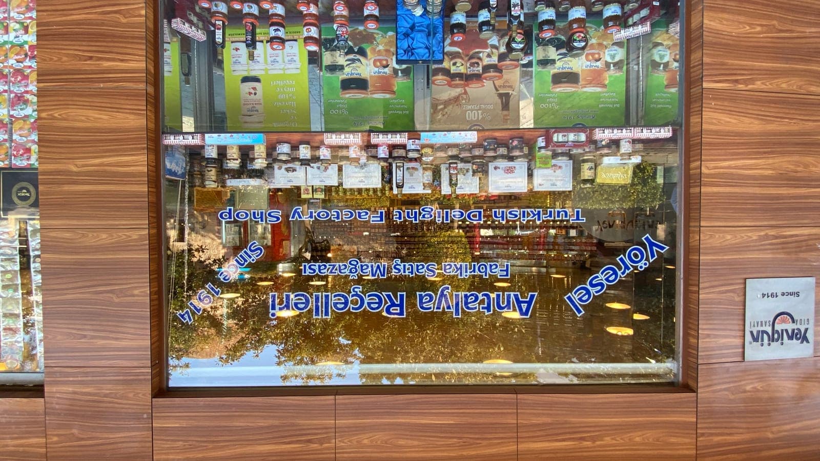 Shop window of a Turkish delight and sweet shop